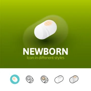 Newborn icon in different style Stock Illustration