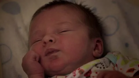 Newborn infant waking up Stock Footage 59121689