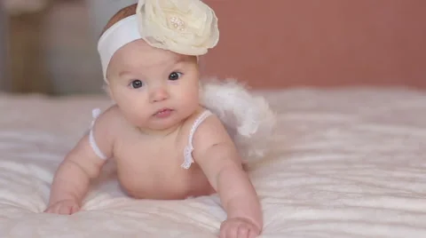 Newborn Lies on a Bad Stock Footage 46102228