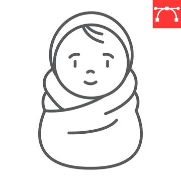 Newborn line icon Stock Illustration