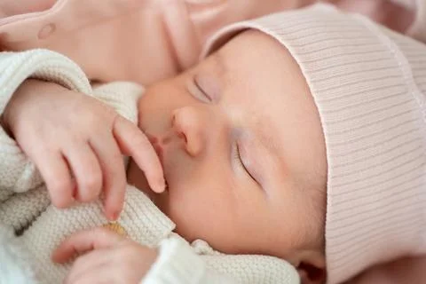 Newborn Lips in Soft Focus Фото