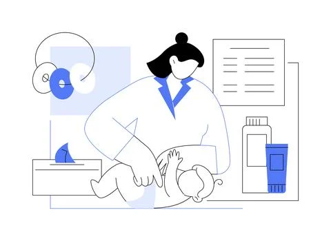 Newborn massage isolated cartoon vector illustrations. Ilustración de archivo