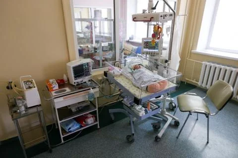 Newborn in the National Children's Specialized Hospital OHMATDET. OKHMATDET N Stock Photos