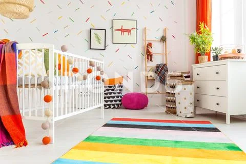 Newborn room in scandi style Stock Photos
