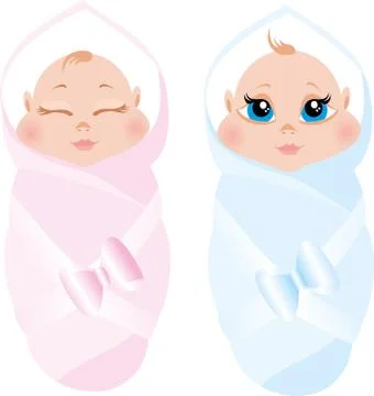 Newborn twins イラスト素材