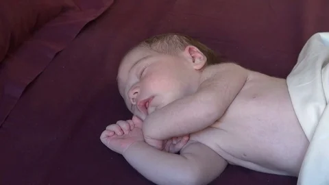 Newborn yawning Stock Footage 70683161