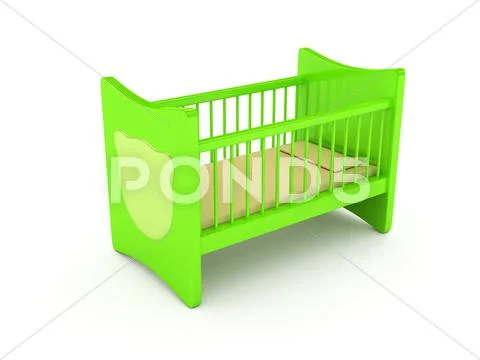 Newborn's bed over white background Stock Illustration