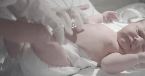 Newborn's first diaper Stock Footage 142236107