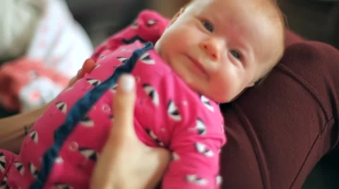 Newborn's First Laugh Stock Footage 48877334