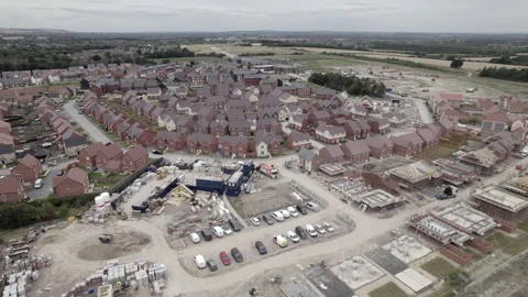 Newbuild Housing Development Stock Footage 247064141