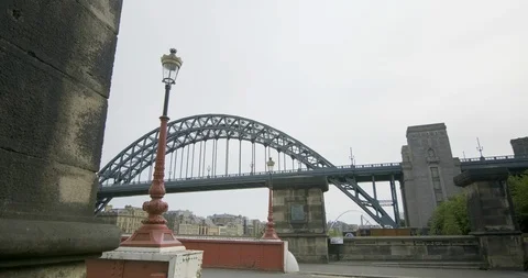 Newcastle Bridge Scene 2 Cyclists Stock Footage 109594435