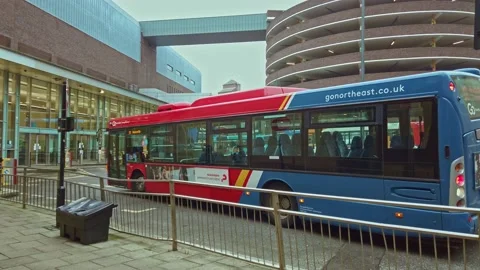 Newcastle City centre, Eldon Square  bus stops Stock Footage 163255114