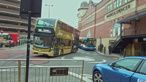 Newcastle City centre, Eldon Square  bus stops Stock Footage 163255153