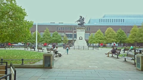 Newcastle City centre, Eldon Square  bus stops Stock Footage 163255646