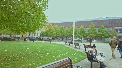 Newcastle City centre, Eldon Square  bus stops Stock Footage 163255737