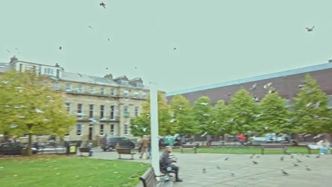 Newcastle City centre, Eldon Square  bus stops Stock Footage 163256056
