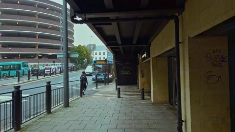 Newcastle City centre, Eldon Square  bus stops Stock Footage 163256167