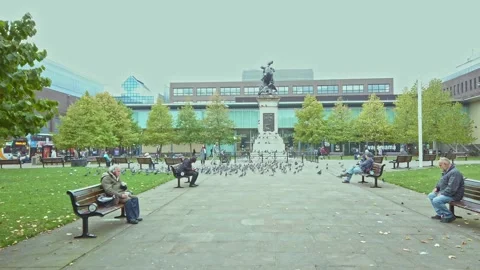 Newcastle City centre, Eldon Square  bus stops Video stock 163256251