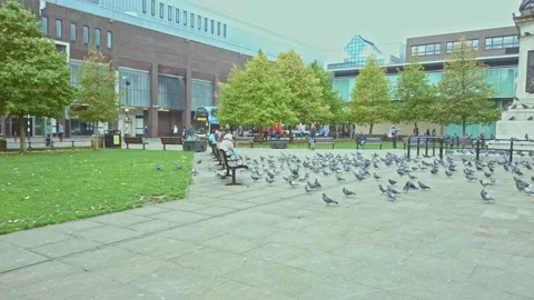 Newcastle City centre, Eldon Square  bus stops Stock Footage 163256329