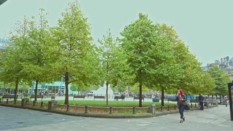 Newcastle City centre, Eldon Square  bus stops Stock Footage 163257141