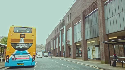 Newcastle City centre, Eldon Square  bus stops Stock Footage 163257155