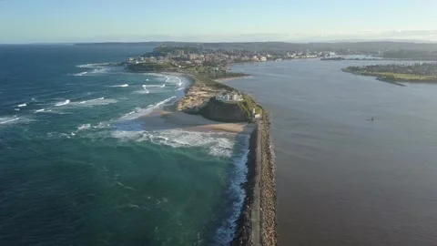 Newcastle coastline Stock Footage 137837538