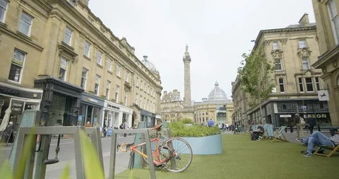 Newcastle Shopping Area Stock Footage 109544038