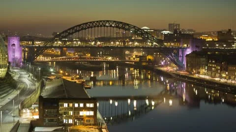 Newcastle Tyne Bridge Timelapse Video stock 10679923