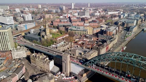 Newcastle upon Tyne: 6th March 2025: Tyne Bridge under restoration Video stock 303639593
