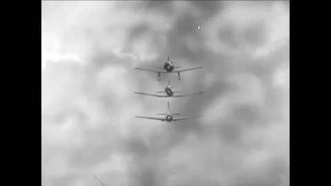 The newer Fighter is armed with two machine guns mounted on the fuselage and two Stock Footage 86909963