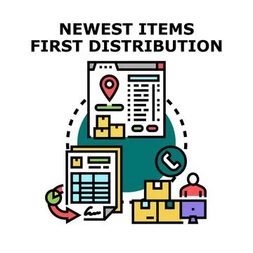 Newest items first distribution strategy concept Stock Illustration