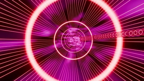 Newest Sci fi net red neon with pink tunnel VJ loop with space background Stock Footage 314775110
