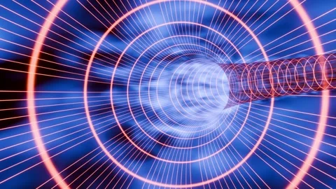 Newest Sci fi net tunnel VJ loop with space background Stock Footage 314659235