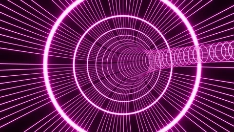 Newest Sci fi pink neon net tunnel VJ loop background Stock Footage 314659224