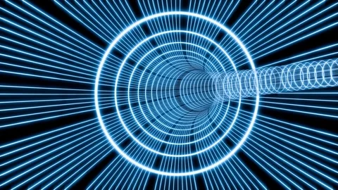 Newest Sci fi sky blue net tunnel VJ loop background Stock Footage 314659231