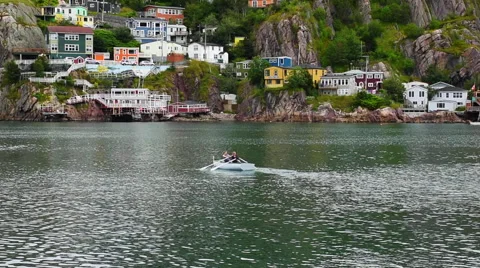 Newfoundland Boat Scenery Stock Footage 53193040
