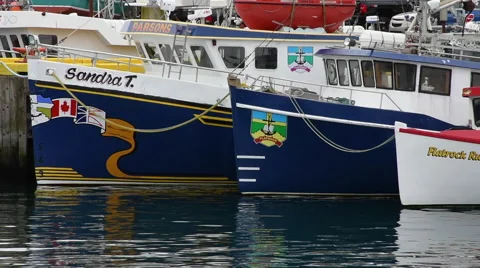 Newfoundland Boat Scenery Stock Footage 53193356