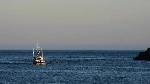 Newfoundland Boat Scenery Stock Footage 54947228