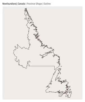 Newfoundland, Canada. Simple vector map. Province shape. Outline style. Bor.. Stock Illustration