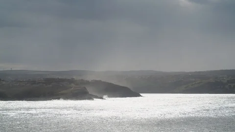 Newfoundland Coast off of St. John's waves in the Atlantic Harbour Stock Footage 111399138