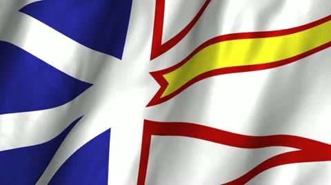 NewFoundland & Labrador Waving Flag Stock Footage