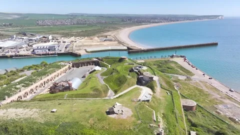 Newhaven over River Ouse from a drone, East Sussex, England Video stock 344192553