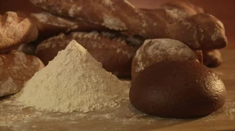 Newly baked bread Stock Footage 11332918