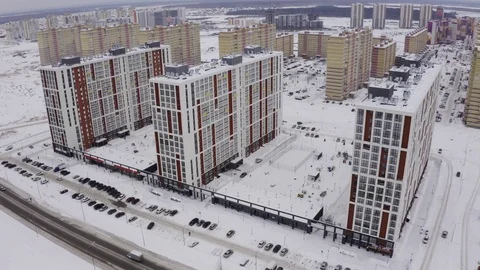 Newly built apartments in Tyumen Stock Footage