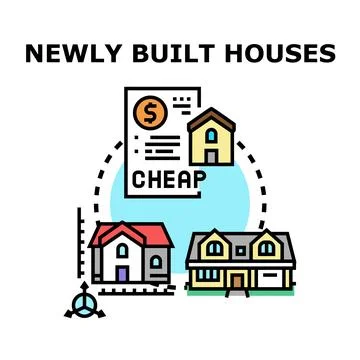 Newly built houses development and affordable real estate Ilustración de archivo