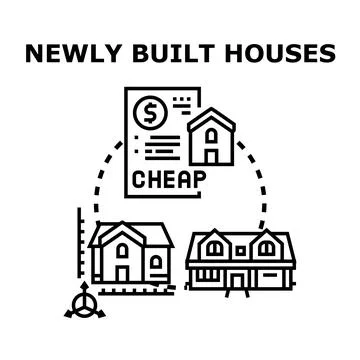 Newly built houses development and affordable real estate Ilustración de archivo