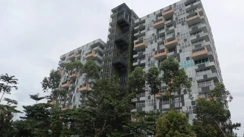 Newly built Multi Storied building before anyone staying Stock Footage 170168208