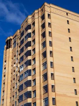 Newly constructed building close-up. Fotos Stock