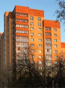Newly constructed building close-up. Stockfoto's