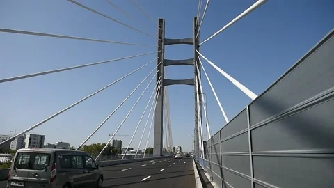 Newly constructed Ciurel bridge opened for traffic in Bucharest 스톡 동영상 139755204